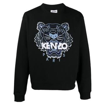 Tiger motif crew neck sweatshirt