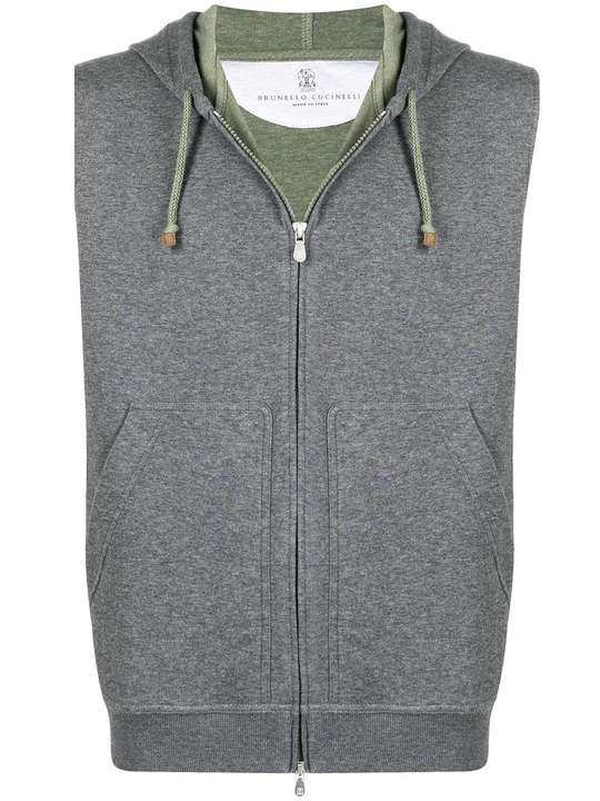 sleeveless zip-up hoodie展示图