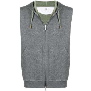 sleeveless zip-up hoodie