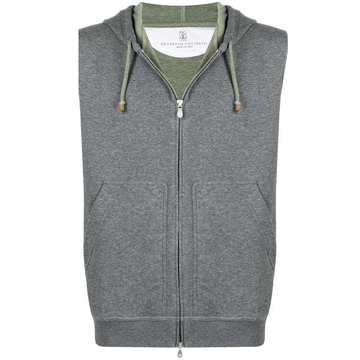 sleeveless zip-up hoodie