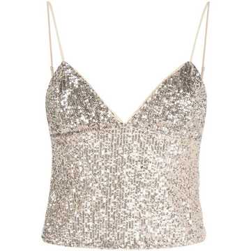 sequinned cropped camisole