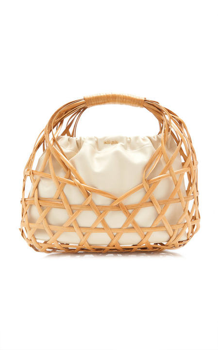 Aviva Rattan And Leather Tote展示图