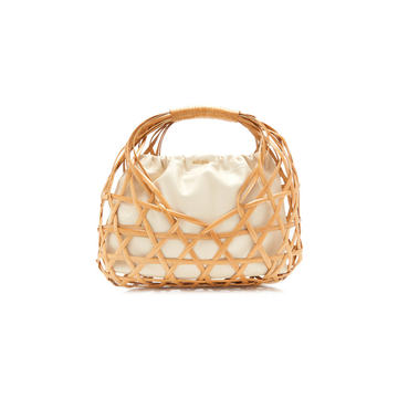 Aviva Rattan And Leather Tote