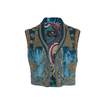 Embroidered Satin Vest