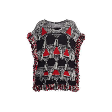 Fringed Wool Knit Vest