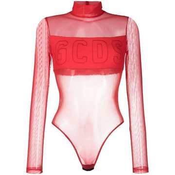 logo sheer bodysuit