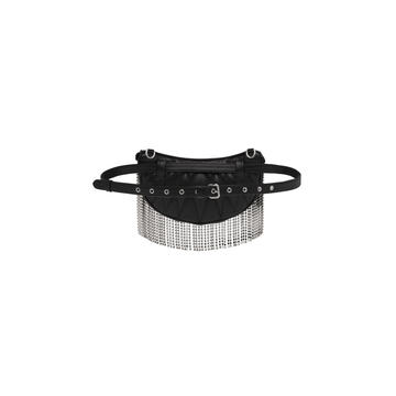 Leather Belt Bag with Crystal Fringe