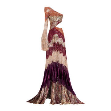 Asymmetric Cutout Lace Dress