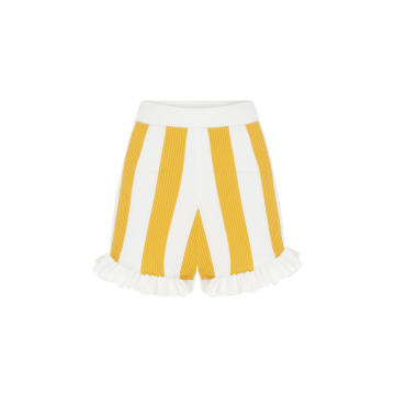 Striped High Waist Knit Mini Shorts