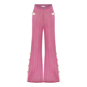 High Waisted Palazzo Pants With Gold Buckles