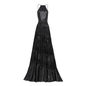 Taffeta Halter Maxi Dress