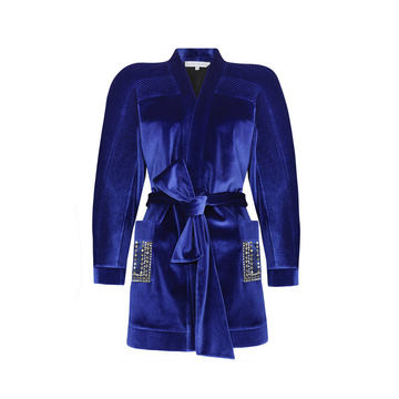 Belted Satin Blazer Dress