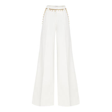 Embellished Wide-Leg Pants