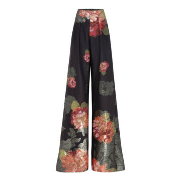 Floral-Printed Cady Flared Pants