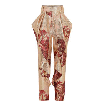 Floral-Print Satin Pants