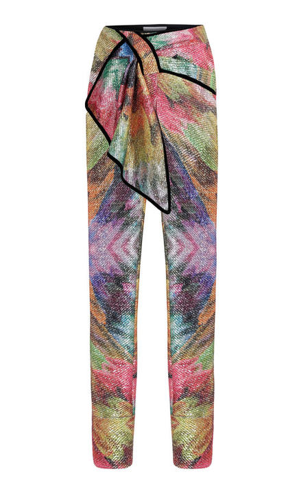 Multicoloured Pants With Side Bow展示图