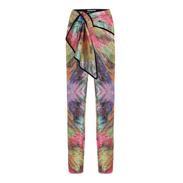 Multicoloured Pants With Side Bow