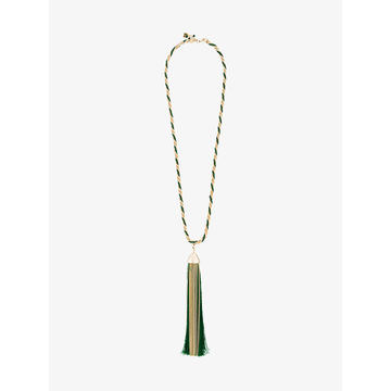 Corda Necklace with Oversized Tassle Pendant