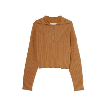 Jia Cropped Polo Sweater