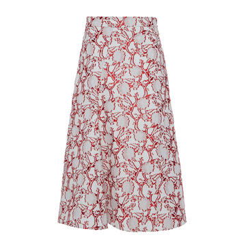 Printed Cotton-Blend Midi Skirt