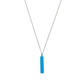 PILL CASE NECKLACE (COLOR) BLUE SILVER