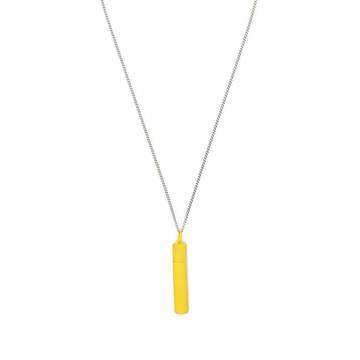 PILL CASE NECKLACE (COLOR) YELLOW SILVER