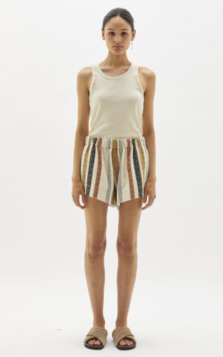 Textured Striped Cotton-Blend Shorts展示图