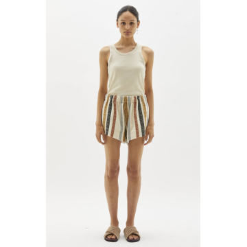 Textured Striped Cotton-Blend Shorts