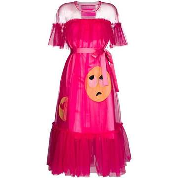 tulle emoji midi dress