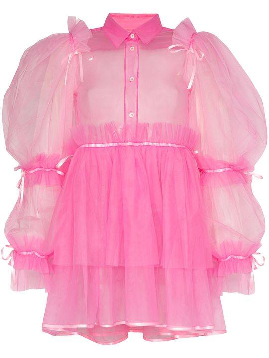 MARY DARLING pouf sleeve tulle dress展示图