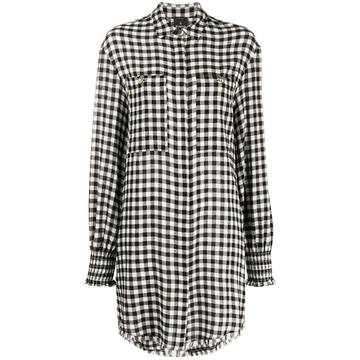 gingham-check shirt-dress