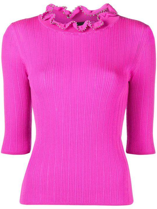 gem-embellished knitted jumper展示图