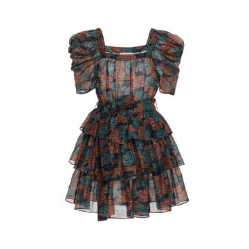 Elisse Belted Cotton-Silk Mini Dress