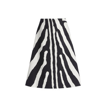 Animal Printed Cotton A-Line Skirt