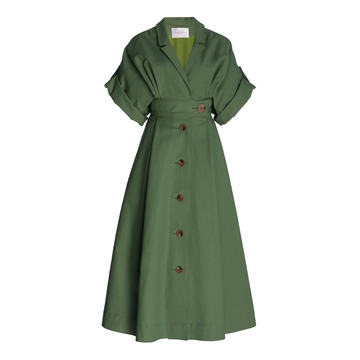 Collared Cotton-Blend Shirt Dress