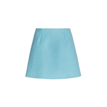 A-Line Wool Blend Mini Skirt