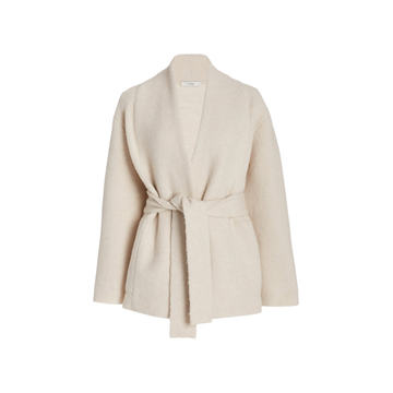 Belted Wool-Blend Cardigan Coat