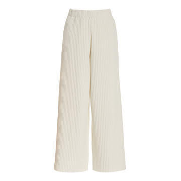 Ribbed Cropped Cotton-Blend Pants