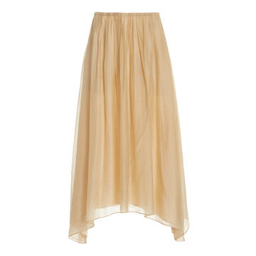 Gathered Pleated Jersey Skirt