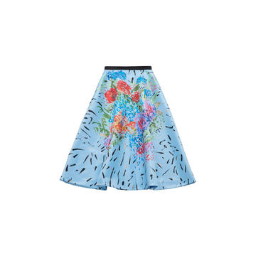 Printed A-Line Cady Skirt