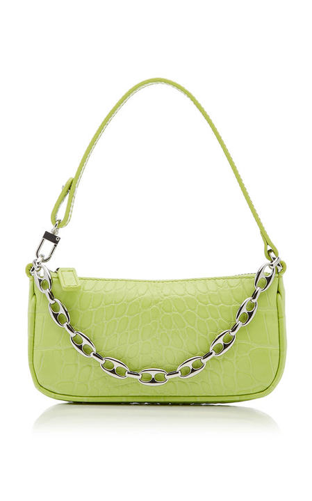 Mini Rachel Croc-Effect Leather Shoulder Bag展示图