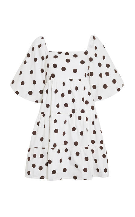 Eryn Bessie Dot Print Cotton Poplin Mini Dress展示图