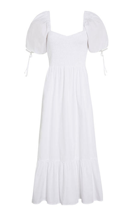 Lithana Cotton Poplin Peasant Midi Dress展示图