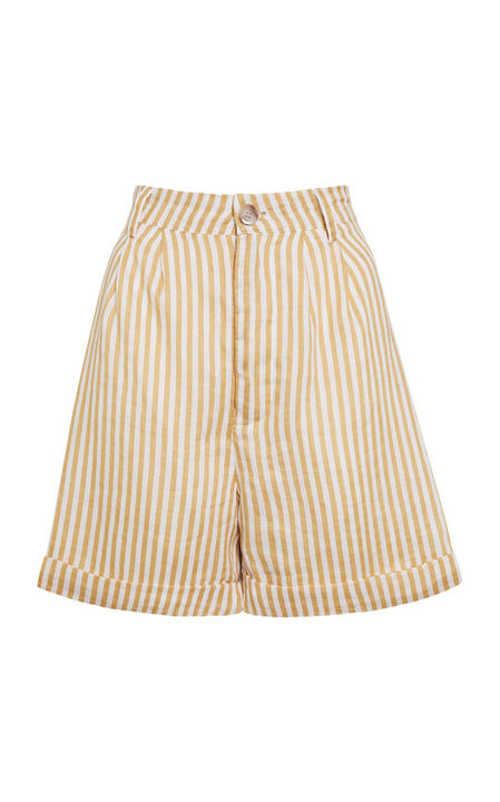 Otto Brighton Striped Linen Mini Shorts展示图