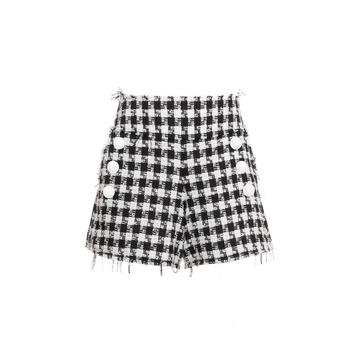 Gingham Tweed Cotton-Blend Shorts