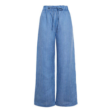 Brielle Antico Striped Linen Cropped Pants