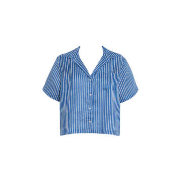 Deryn Antico Striped Linen Button-Down Shirt