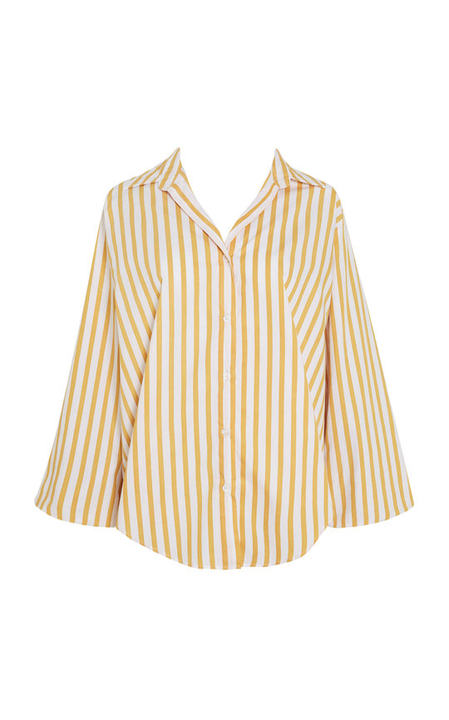 Rylen Martie Striped Cotton Poplin Button-Up Shirt展示图