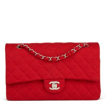 RED QUILTED FLAP BAG