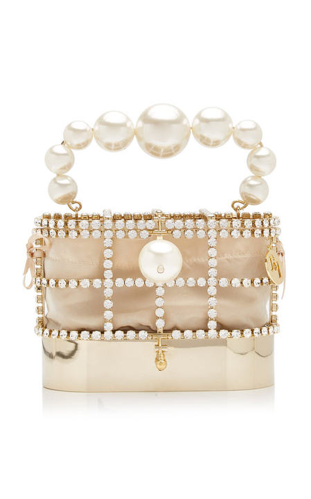 Holli Hide and Seek Crystal-Embellished Brass Mini Bag展示图